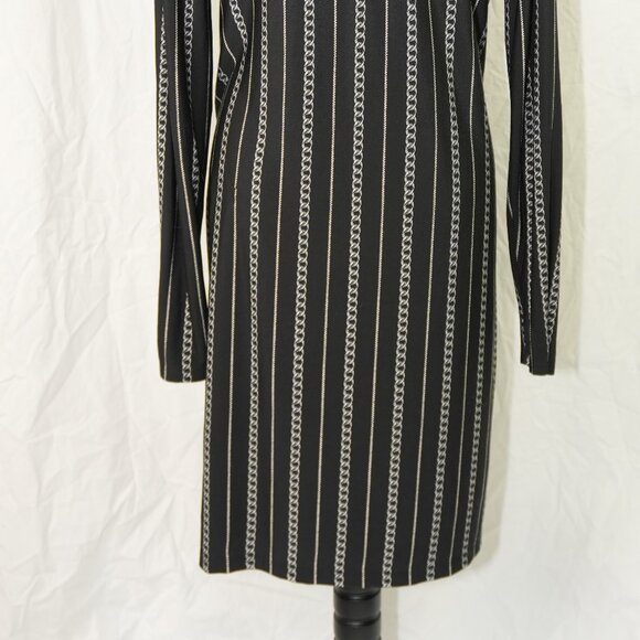 Michael Kors Womens XL Black Midi Dress Chains Pattern and Hardware GUC - Picture 12 of 12